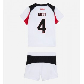 Dětské fotbalový komplet AC Milan Samuele Ricci #4 Venkovní košile 2025-26 Krátkým Rukávem
